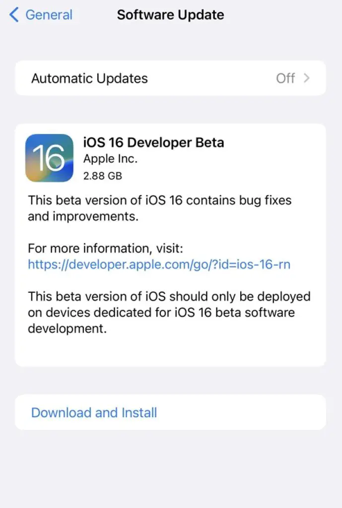iOS 16-Beta